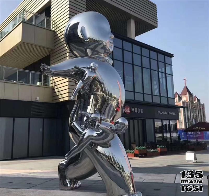 兒童雕塑-廣場街道不銹鋼鏡面抽象藝術兒童雕塑 兒童雕塑-廣場街道不銹鋼鏡面抽象藝術兒童雕塑高清圖片