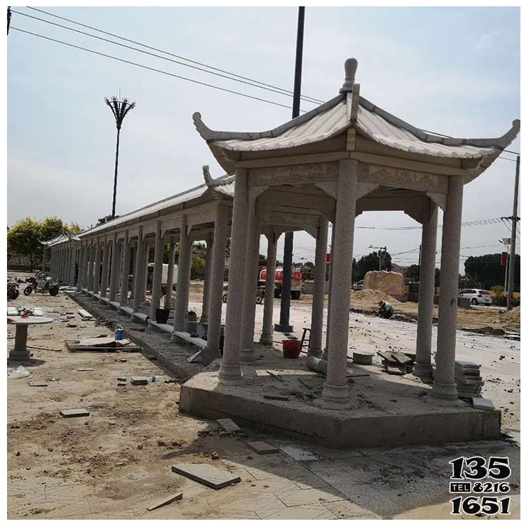涼亭雕塑-長廊花崗巖公園廣場擺放仿古涼亭 涼亭雕塑-長廊花崗巖公園廣場擺放仿古涼亭