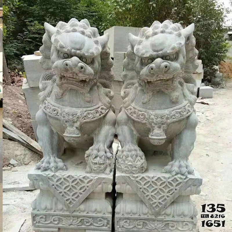 獅子雕塑-祠堂大理石石雕一對(duì)鎮(zhèn)宅辟邪的獅子雕塑 獅子雕塑-祠堂大理石石雕一對(duì)鎮(zhèn)宅辟邪的獅子雕塑高清圖片