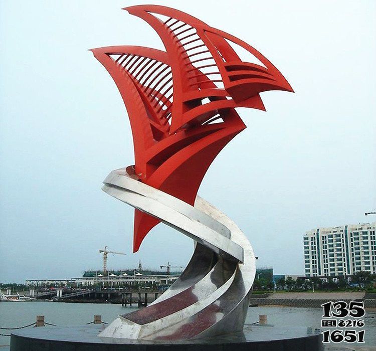 船雕塑-景區(qū)海濱廣場(chǎng)擺放切面噴漆帆船不銹鋼雕塑 船雕塑-景區(qū)海濱廣場(chǎng)擺放切面噴漆帆船不銹鋼雕塑高清圖片