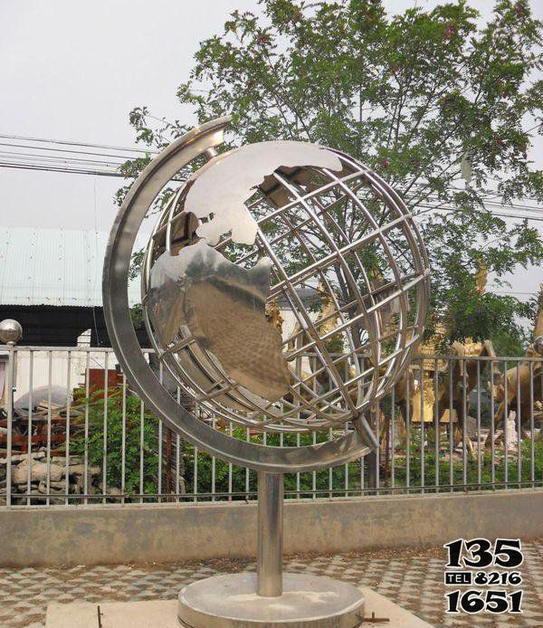 地球儀雕塑-不銹鋼地球儀雕塑大型金屬鏤空圓球戶外抽象景觀創意標志擺件 地球儀雕塑-不銹鋼地球儀雕塑大型金屬鏤空圓球戶外抽象景觀創意標志擺件