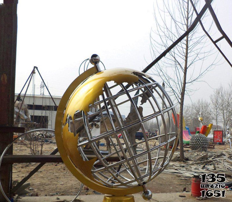 地球儀雕塑-不銹鋼圓球戶外抽象景觀創意標志擺件 地球儀雕塑-不銹鋼圓球戶外抽象景觀創意標志擺件