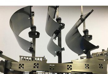 船雕塑-室內(nèi)裝飾擺放鍛造切面不銹鋼船雕塑