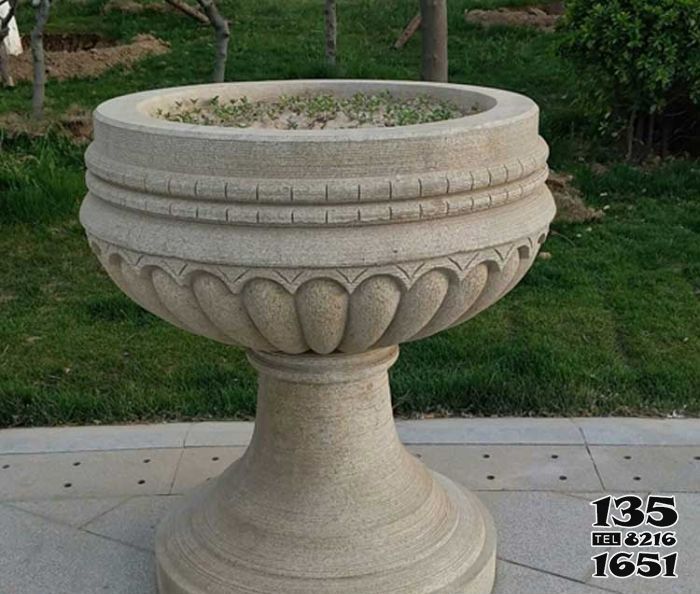 花盆雕塑-小區園林景觀大型擺件大理石石雕花盆雕塑 花盆雕塑-小區園林景觀大型擺件大理石石雕花盆雕塑