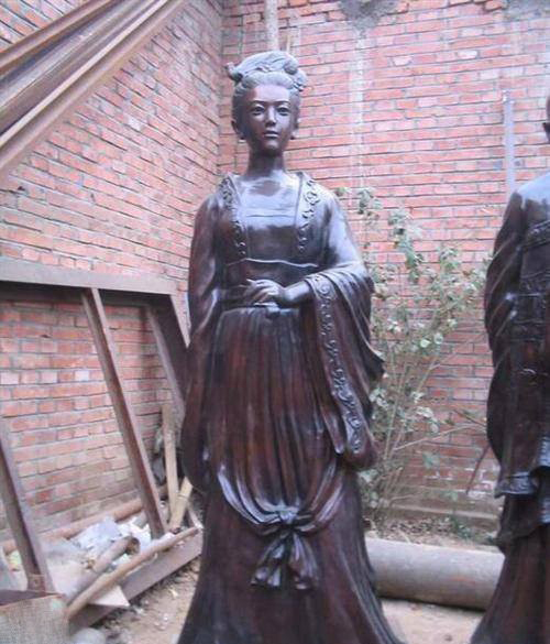 李清照雕塑-園林景區千古第一才女李清照紫銅雕 李清照雕塑-園林景區千古第一才女李清照紫銅雕高清圖片