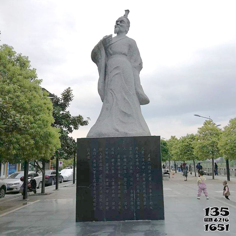 屈原雕塑-中國浪漫主義文學奠基人漢白玉屈原公園歷史名人石雕 屈原雕塑-中國浪漫主義文學奠基人漢白玉屈原公園歷史名人石雕高清圖片