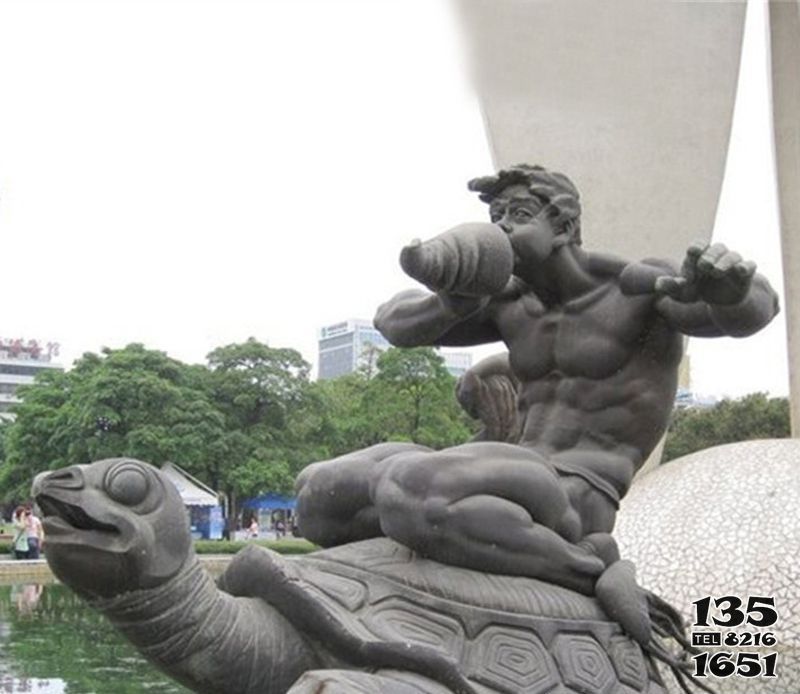 烏龜雕塑-景區大理石創意人物坐著烏龜雕塑 烏龜雕塑-景區大理石創意人物坐著烏龜雕塑高清圖片