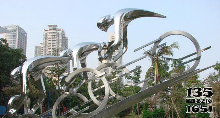 自行車雕塑-公園不銹鋼抽象騎自行車人物雕塑 自行車雕塑-公園不銹鋼抽象騎自行車人物雕塑