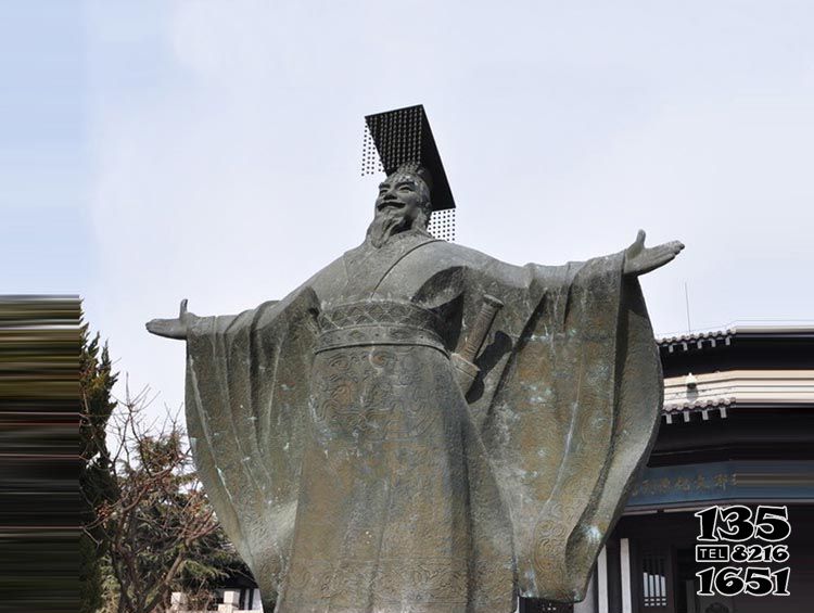 秦始皇雕-學院古代名人鍛造秦始皇銅雕 秦始皇雕-學院古代名人鍛造秦始皇銅雕高清圖片