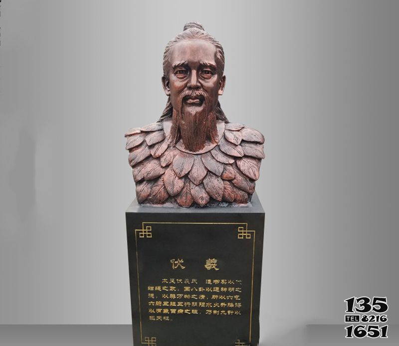 伏羲雕塑- 大學人文始祖伏羲胸像玻璃鋼仿銅雕塑 伏羲雕塑- 大學人文始祖伏羲胸像玻璃鋼仿銅雕塑高清圖片