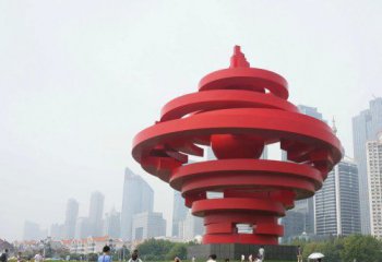火炬雕塑-創意個性樹脂旋轉火苗火炬雕塑