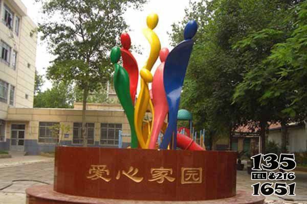 愛心雕塑-小區創意抽象玻璃鋼彩色愛心雕塑 愛心雕塑-小區創意抽象玻璃鋼彩色愛心雕塑高清圖片