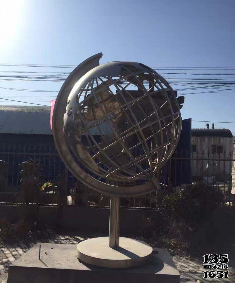 地球儀雕塑-街邊酒店創意大型圓球地球儀雕塑 地球儀雕塑-街邊酒店創意大型圓球地球儀雕塑高清圖片