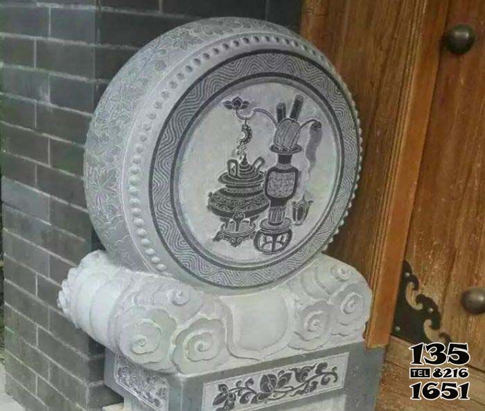 抱鼓石門墩雕塑-庭院景觀石雕大理青石抱鼓 抱鼓石門墩雕塑-庭院景觀石雕大理青石抱鼓
