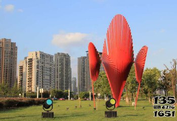 不銹鋼旋風，給公園景觀增添抽象美
