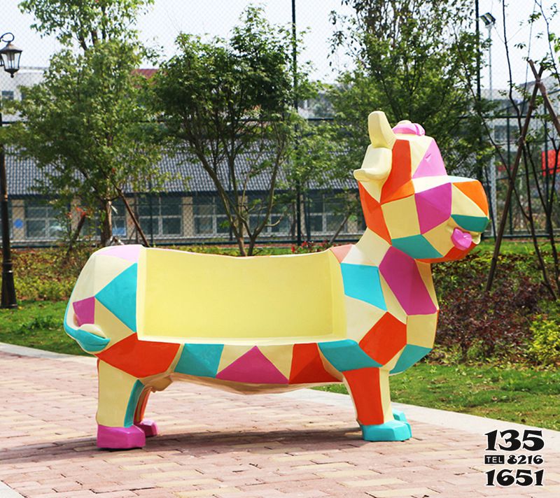 座椅雕塑-幾何塊面奶牛動物座椅擺件玻璃鋼雕塑卡通抽象園林景區商場裝飾品 座椅雕塑-幾何塊面奶牛動物座椅擺件玻璃鋼雕塑卡通抽象園林景區商場裝飾品