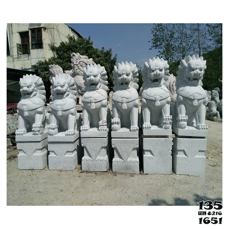 獅子雕塑-戶外庭院大理石石雕看門的獅子雕塑 獅子雕塑-戶外庭院大理石石雕看門的獅子雕塑高清圖片