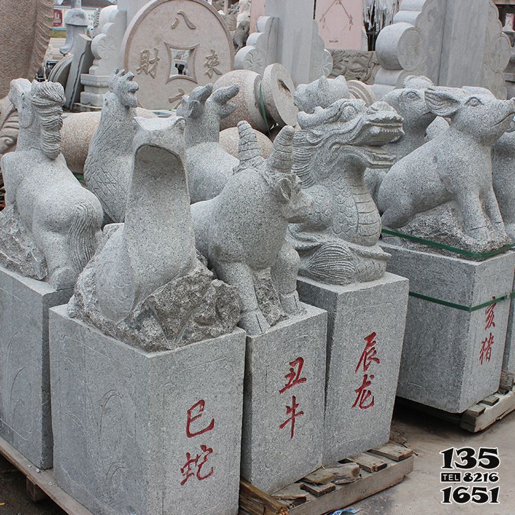生肖雕塑-公園庭院大理石石雕十二生肖雕塑 生肖雕塑-公園庭院大理石石雕十二生肖雕塑高清圖片