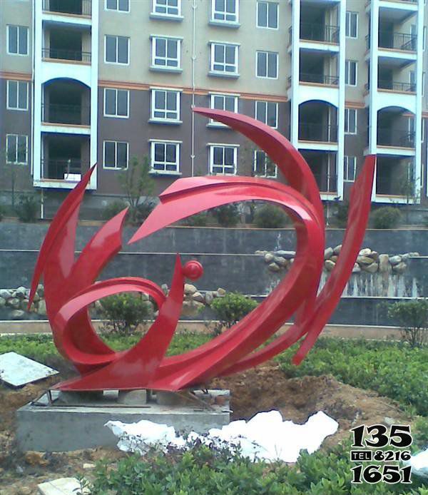 鳳凰雕塑-小區不銹鋼抽象個性紅色鳳凰雕塑 鳳凰雕塑-小區不銹鋼抽象個性紅色鳳凰雕塑