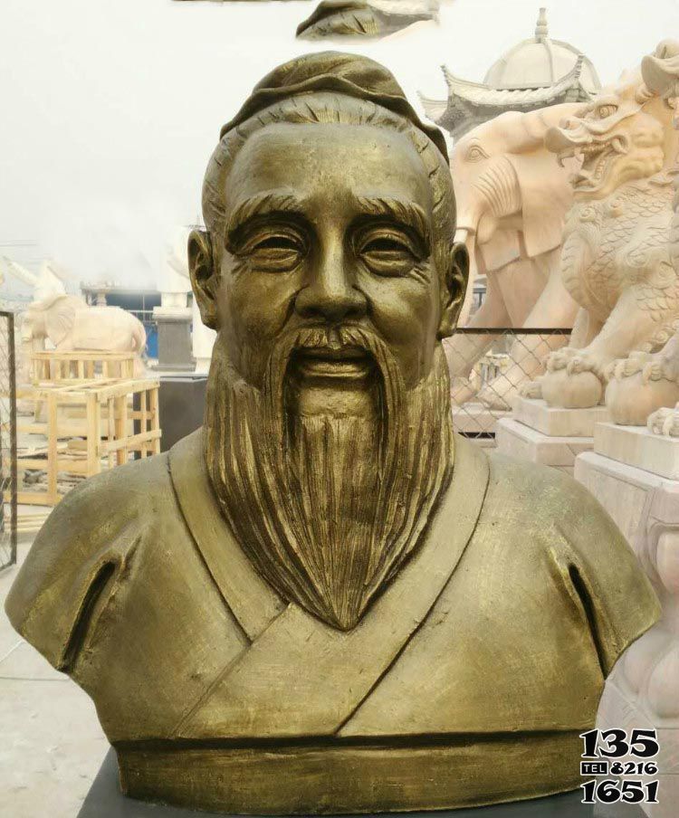 孔子雕塑-景點校園教育家孔子胸像玻璃鋼仿銅雕塑 孔子雕塑-景點校園教育家孔子胸像玻璃鋼仿銅雕塑