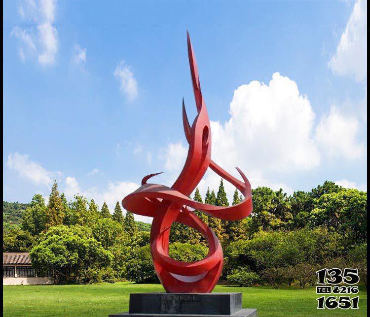 飄帶雕塑-校園景觀不銹鋼紅色創意彩帶雕塑 飄帶雕塑-校園景觀不銹鋼紅色創意彩帶雕塑