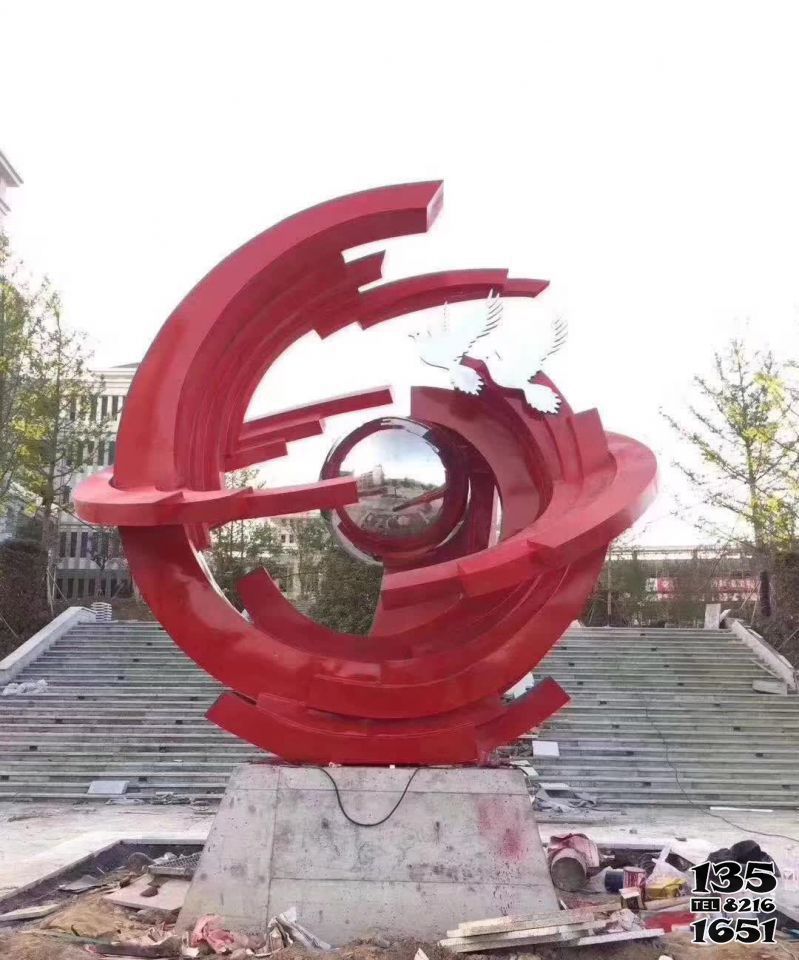 鴿子雕塑-公園創意個性有趣抽象的玻璃鋼工藝品不銹鋼圓球鴿子雕塑 鴿子雕塑-公園創意個性有趣抽象的玻璃鋼工藝品不銹鋼圓球鴿子雕塑高清圖片