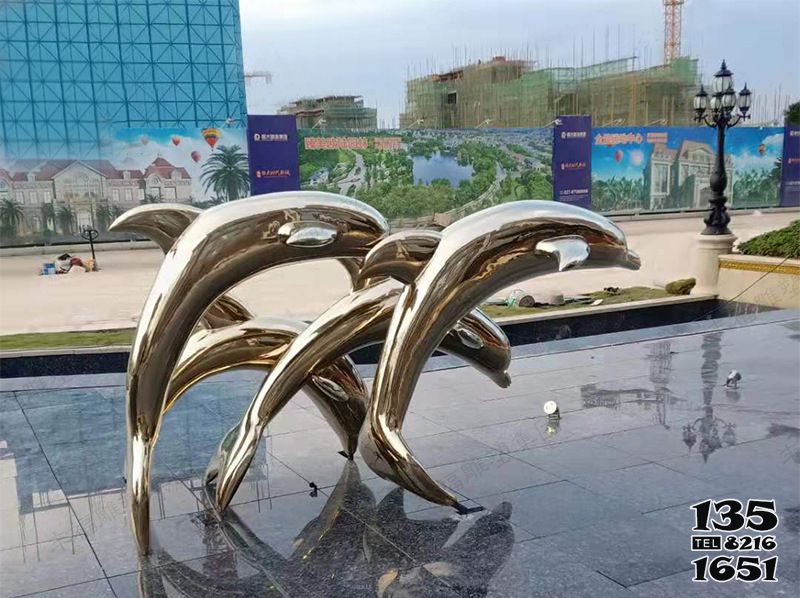 海豚雕塑-戶外廣場不銹鋼鏡面跳躍的海豚雕塑 海豚雕塑-戶外廣場不銹鋼鏡面跳躍的海豚雕塑高清圖片