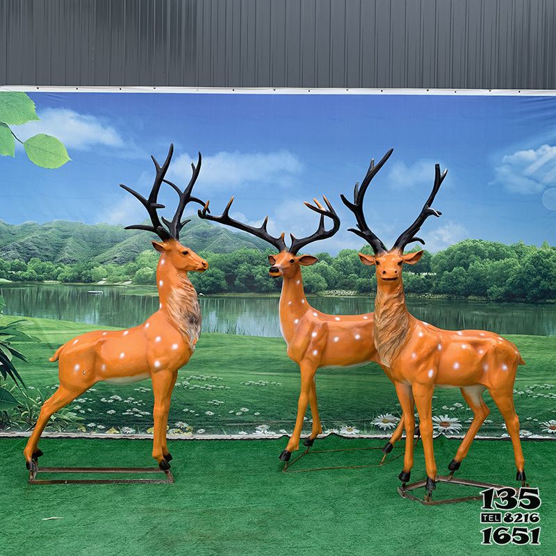 鹿雕塑-公園景區大型仿真動物玻璃鋼彩繪鹿雕塑 鹿雕塑-公園景區大型仿真動物玻璃鋼彩繪鹿雕塑