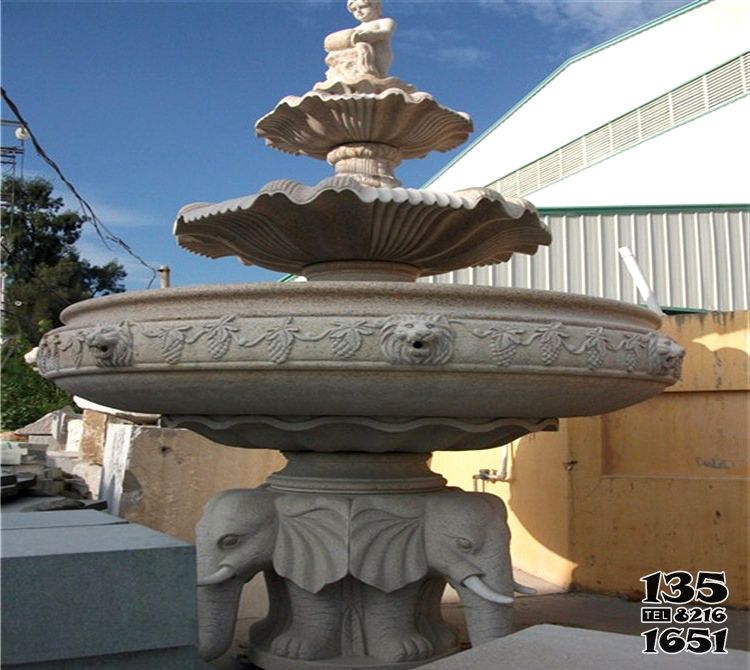 噴泉雕塑-大理石鍛造大象噴泉雕塑 噴泉雕塑-大理石鍛造大象噴泉雕塑高清圖片