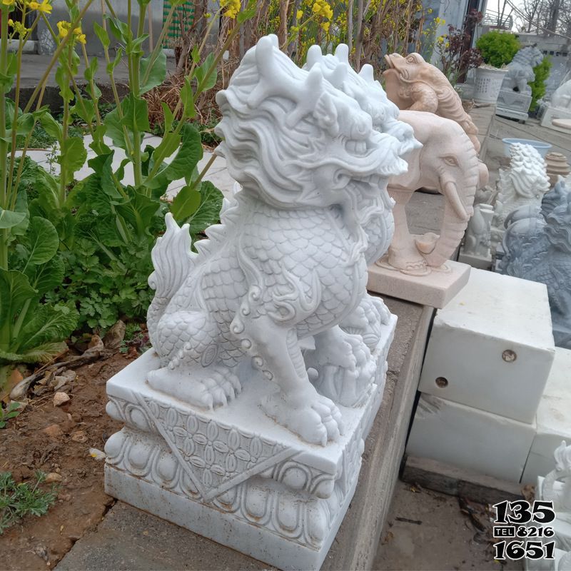 貔貅雕塑-庭院漢白玉石雕貔貅雕塑 貔貅雕塑-庭院漢白玉石雕貔貅雕塑高清圖片