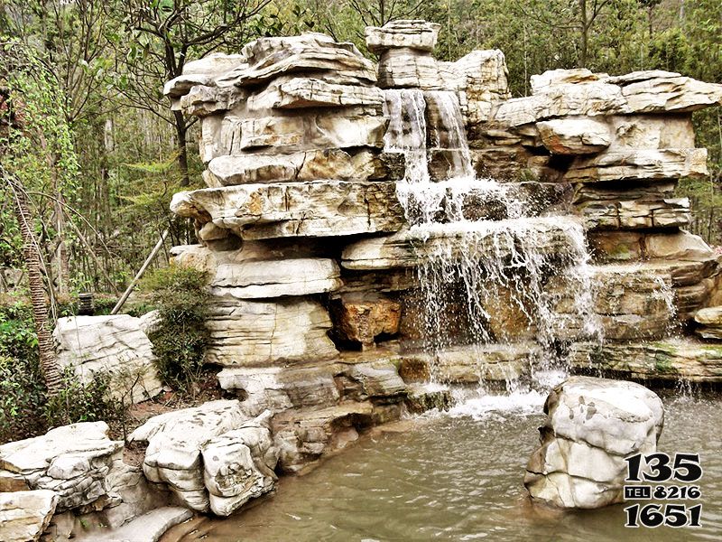 假山雕塑-公園湖水千層石造型假山景觀雕塑 假山雕塑-公園湖水千層石造型假山景觀雕塑高清圖片