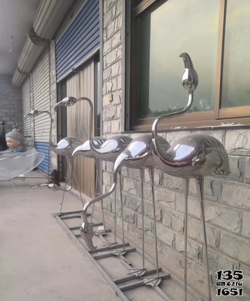 火烈鳥雕塑-戶外廣場不銹鋼鏡面抽象火烈鳥雕塑 火烈鳥雕塑-戶外廣場不銹鋼鏡面抽象火烈鳥雕塑