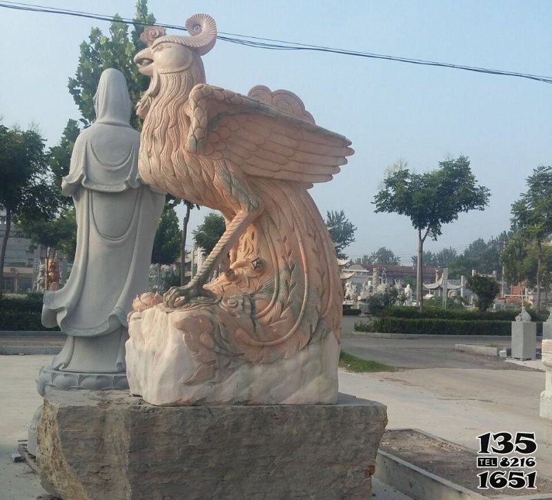 鳳凰雕塑-街道創意晚霞紅石雕鳳凰雕塑 鳳凰雕塑-街道創意晚霞紅石雕鳳凰雕塑高清圖片