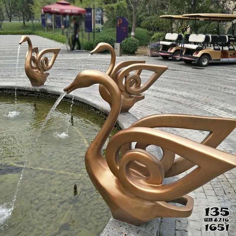天鵝雕塑-公園廣場別墅不銹鋼噴金鍍金噴水吐水天鵝雕塑 天鵝雕塑-公園廣場別墅不銹鋼噴金鍍金噴水吐水天鵝雕塑