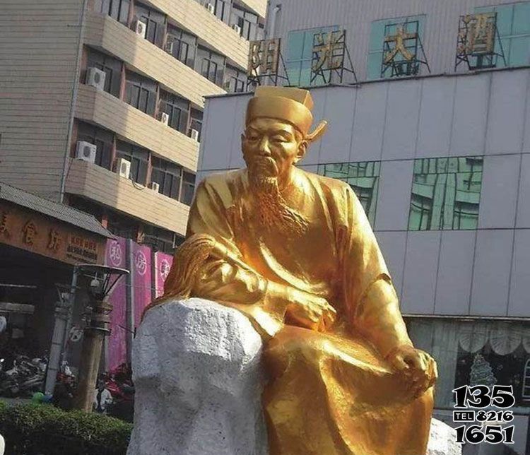 鄭俠雕塑-學校擺放北宋詩人鄭俠玻璃鋼仿銅雕 鄭俠雕塑-學校擺放北宋詩人鄭俠玻璃鋼仿銅雕高清圖片