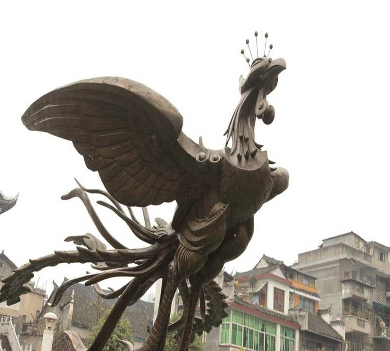 鳳凰展翅銅雕-古代神獸鳳凰銅雕 鳳凰展翅銅雕-古代神獸鳳凰銅雕高清圖片