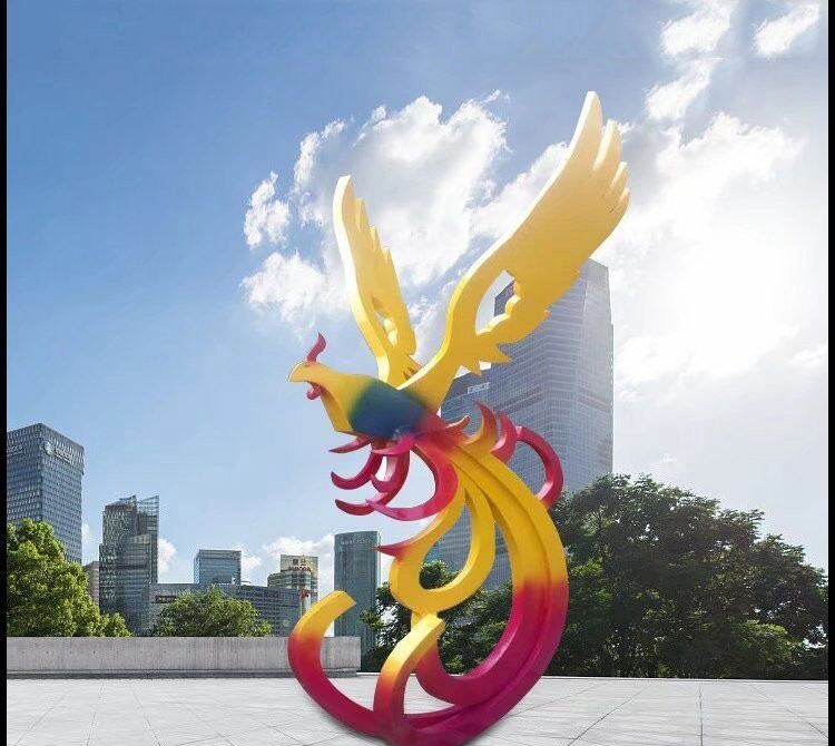 不銹鋼抽象彩色鳳凰雕塑-抽象彩色不銹鋼鳳凰雕塑 不銹鋼抽象彩色鳳凰雕塑-抽象彩色不銹鋼鳳凰雕塑